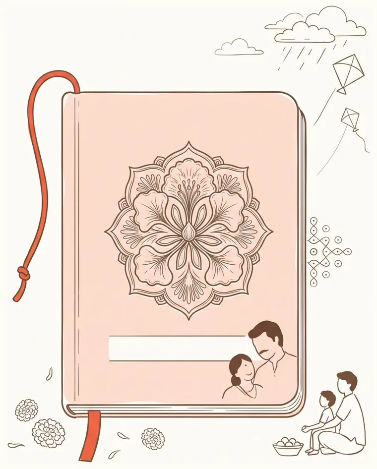 Gulmohar edition cover, blush with a blossom emblem